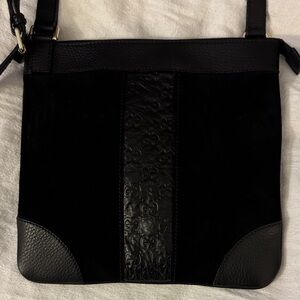 Gucci Black Suede & Leather Crossbody Bag
